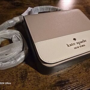NWT Kate Spade Staci Colorblock Crossbody Bag in Beige, Cream & Black